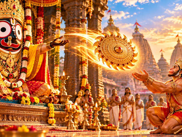 Jagannath’s Glowing Chakra Blessing Hanuman (1)