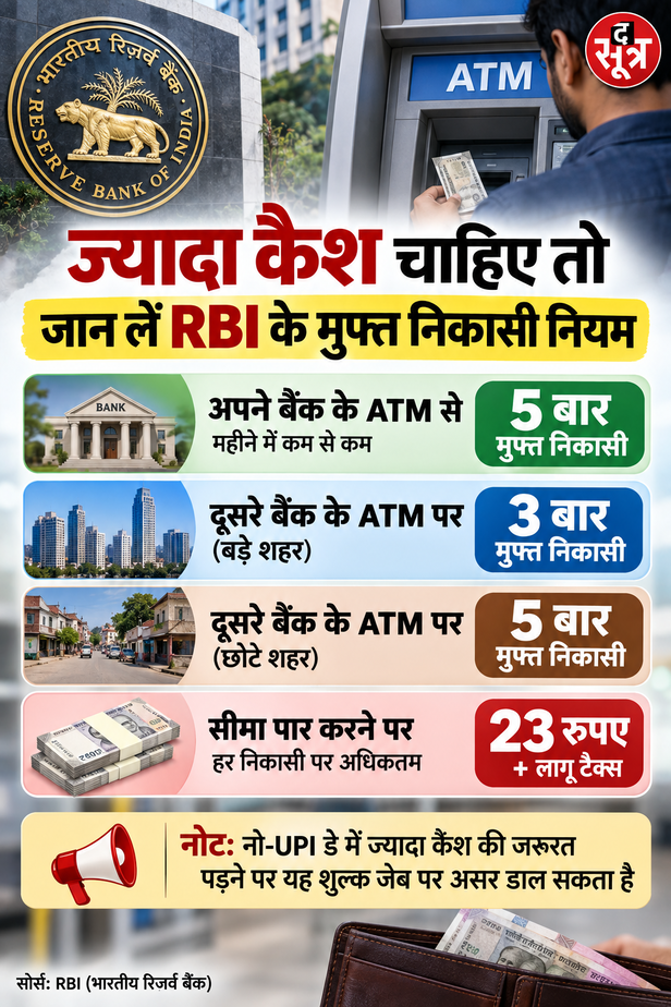 कैश निकालने पर शुल्क