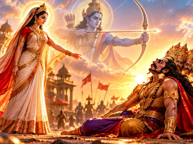 Sita, Rama, and Ravana at Dusk