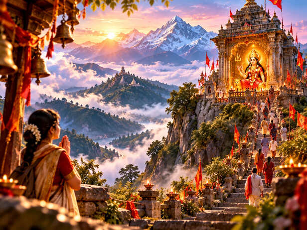 Himalayan Goddess Temple at Sunrise
