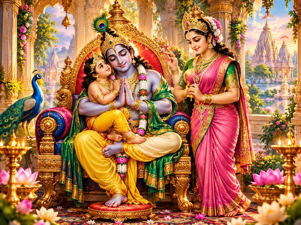 Divine Family in a Temple Garden