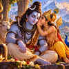 Kartikeya Whispering to Lord Shiva
