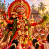 Kerala Temple Festival at Sunset