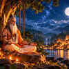 Meditating Sage Beneath the Sacred Moon