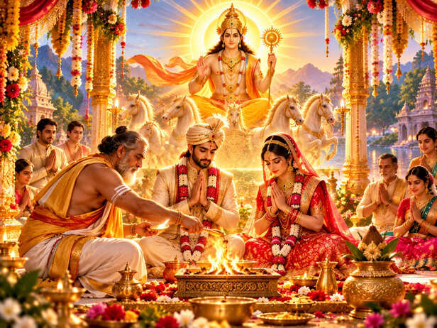 Sunlit Hindu Wedding Ceremony