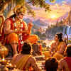 Hanuman Teaches Beneath the Golden Sunrise