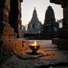 Temple Diya at Dawn