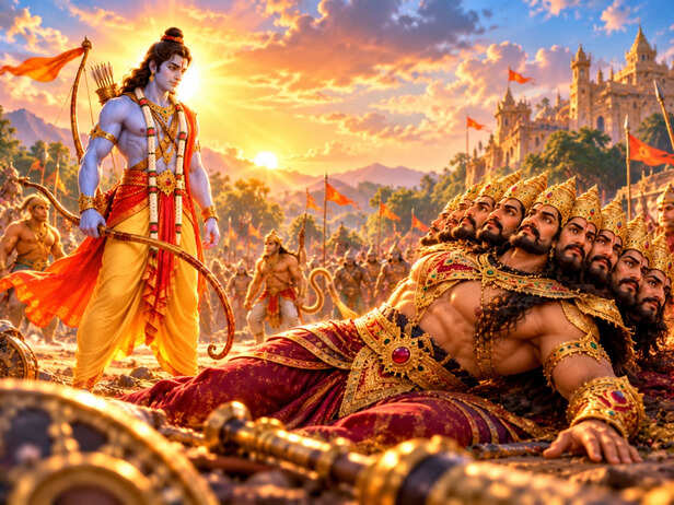 Ravana Faces Lord Rama in the Final Battle