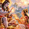 Young Shachi Praying to Lord Shiva
