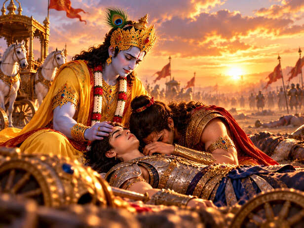 Krishna Comforts Grieving Arjuna