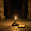 Temple Corridor Lamplight