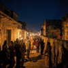 Torchlit Indian Lane at Night
