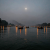 Ganga River Crossing at Dusk