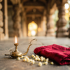 Temple Lamp and Sari