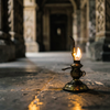 Temple Lamp's Golden Glow