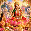 Radiant Lakshmi Blessing the Lotus Temple