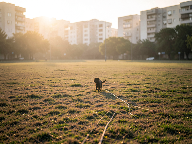 Dog's Morning Recall Practice