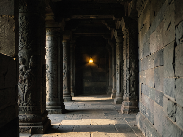 Temple Corridor's Sacred Glow