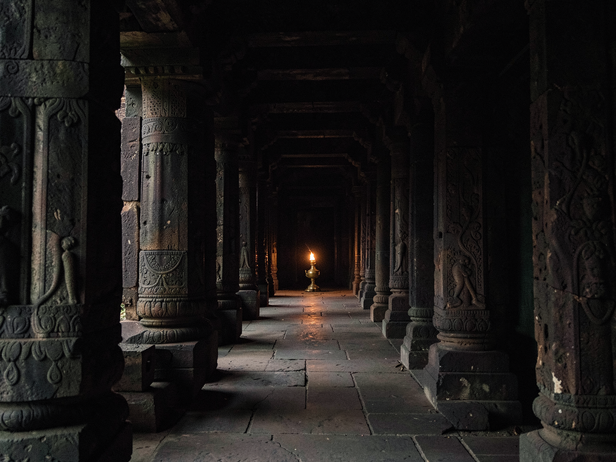 Ancient Temple Corridor's Glow