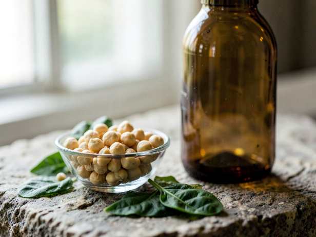 Chickpeas and Spinach Still Life