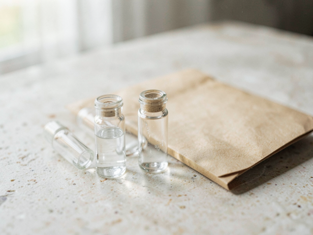 Glass Vials on Stone