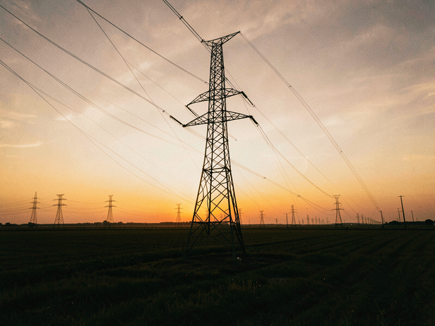 Dusk Transmission Tower Silhouette