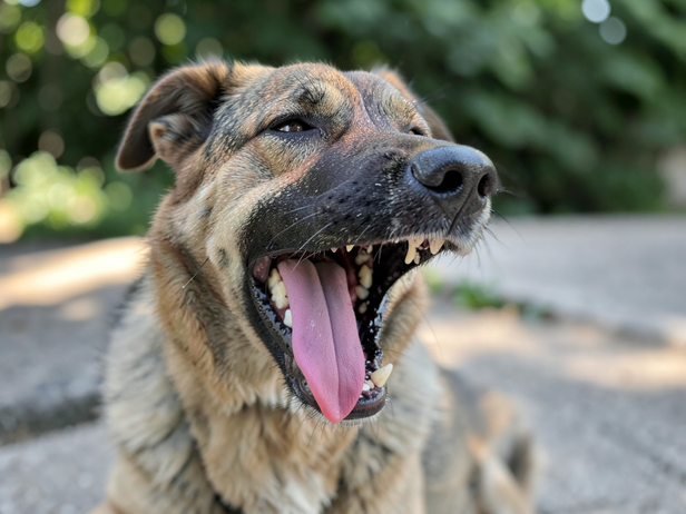 Dog Panting in Shade