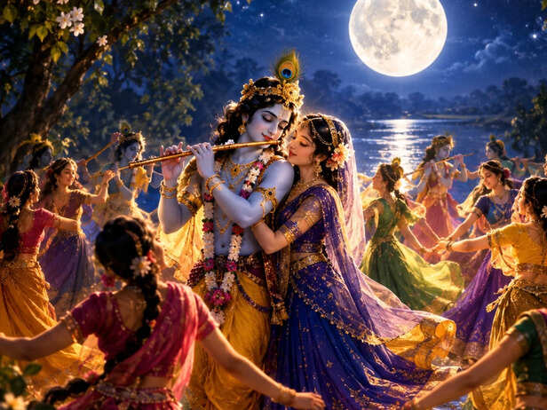 Lord Krishna's Raas Leela on Sharad Purnima<br>