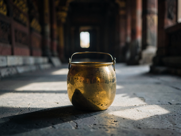 Brass Vessel in Temple Light