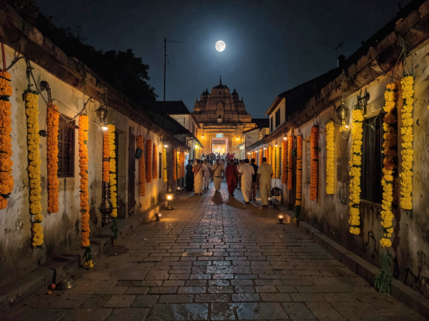Moonlit Temple Pilgrimage
