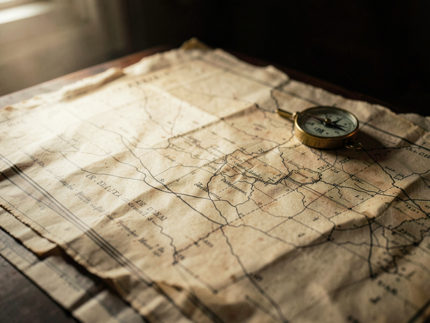 Colonial Map &amp; Compass