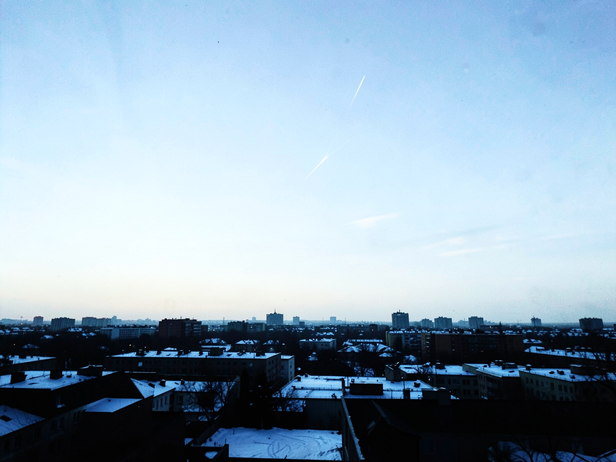 Winter Sky Over City