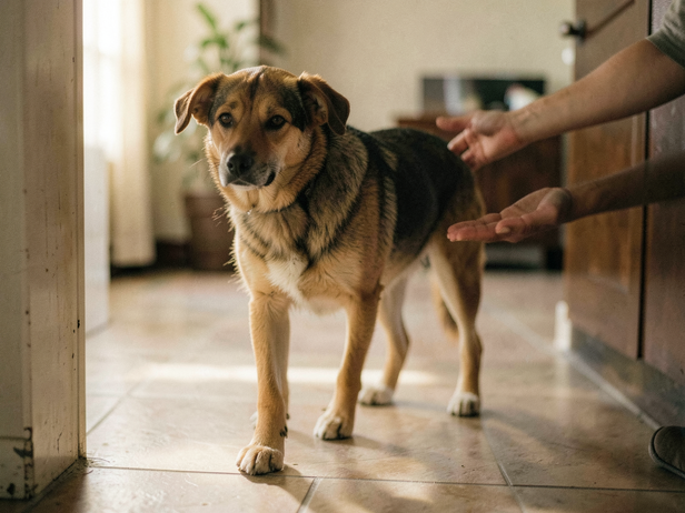 Calm Dog by the Door