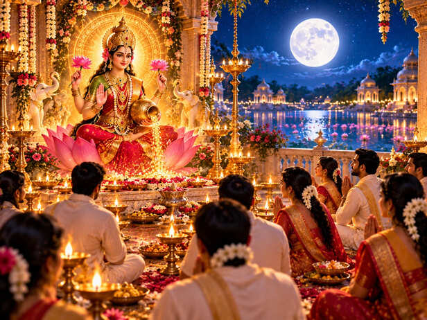 Moonlit Lakshmi Temple Devotion