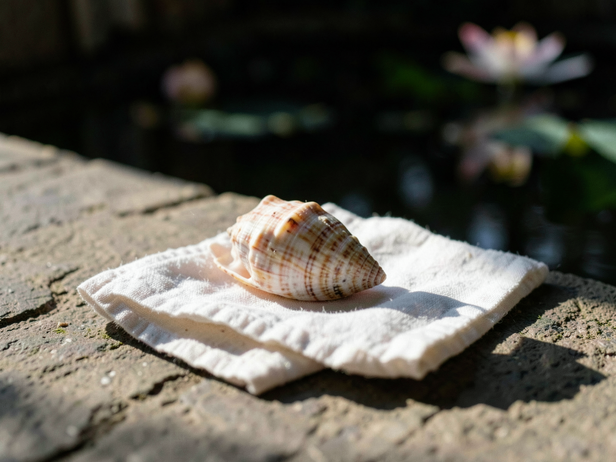 Conch and Lotus Still Life