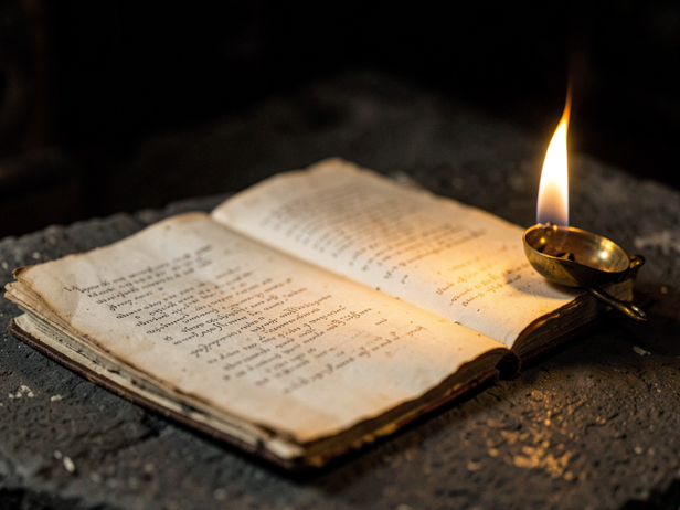 Ancient Manuscript's Golden Glow