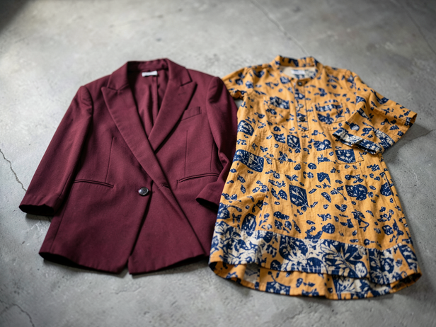 Burgundy Blazer, Block Print Kurtas