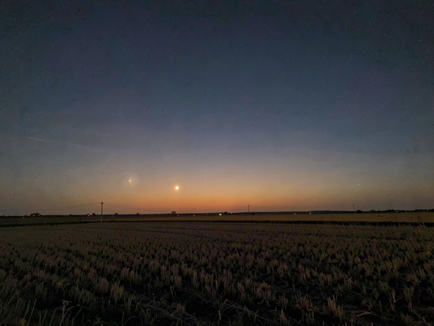 Harvest Moon Over Fields