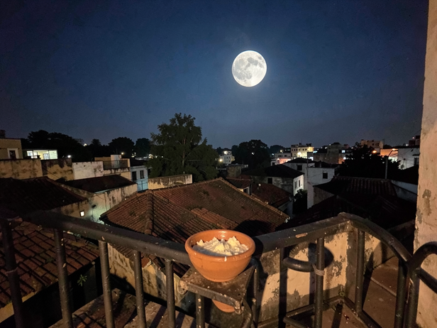 Moonlit Kheer on Rooftop