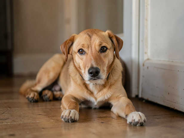 Dog's Quiet Evening Wait