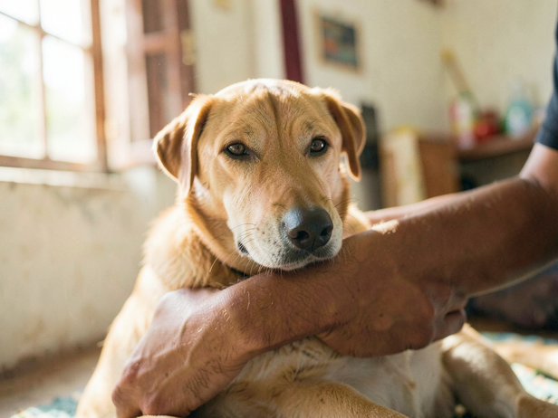 Gentle Paw Handling Moment