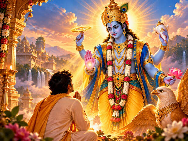 Lord Vishnu Offering Divine Protection