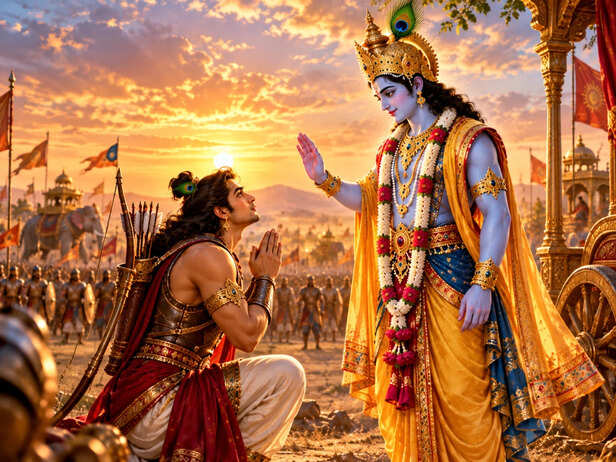 Krishna’s Blessing at Sunset