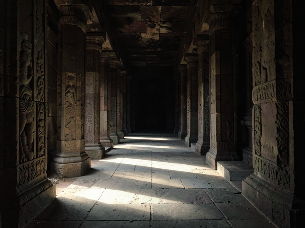 Temple Corridor Dawn Light