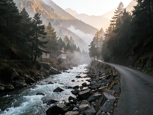 Himalayan Valley Morning Mist