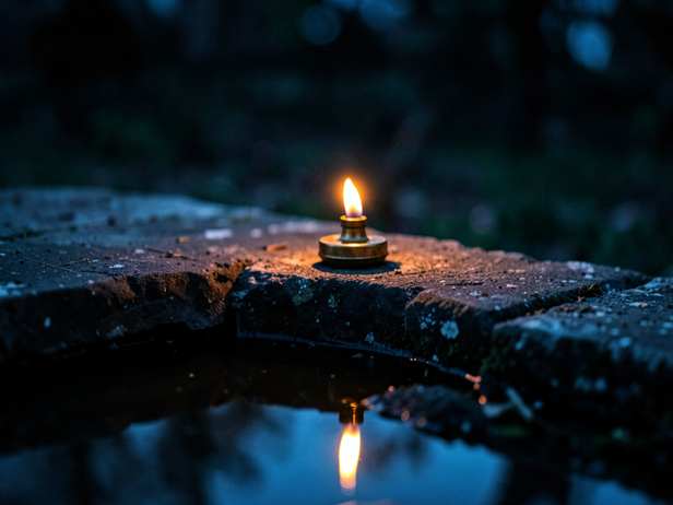 Amber Flame on Stone