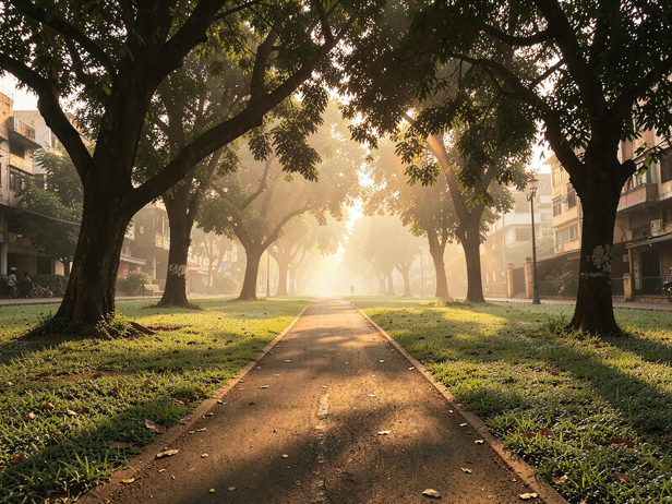 Golden Hour Park Path