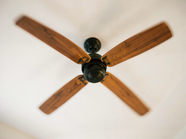 Slowly Spinning Wooden Fan