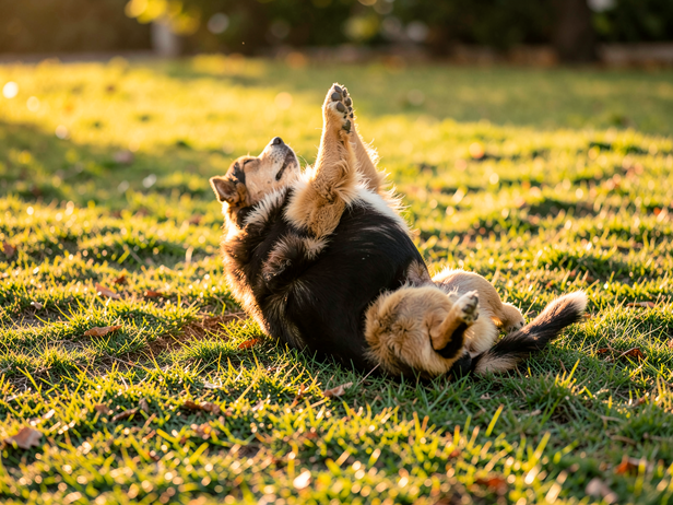 Dog's Joyful Roll