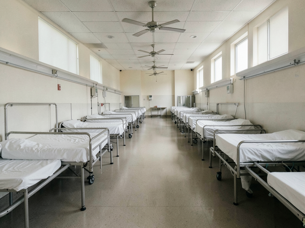 Empty Hospital Ward Corridor
